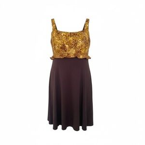 It Figures flattering one piece bathing suit with padded  cups and long skirt